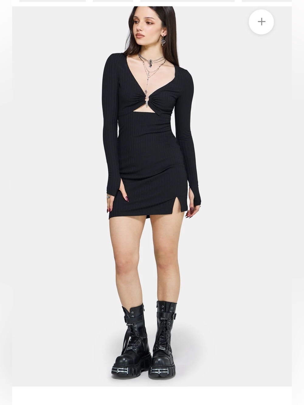 Disturbia Eastwick Gothic Cut Out Bodycon Mini Dress Size 6 NWT